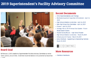 Superintendent's Facility Advisory Committee Website