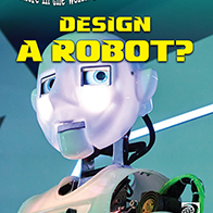 A book cover showing a robot face