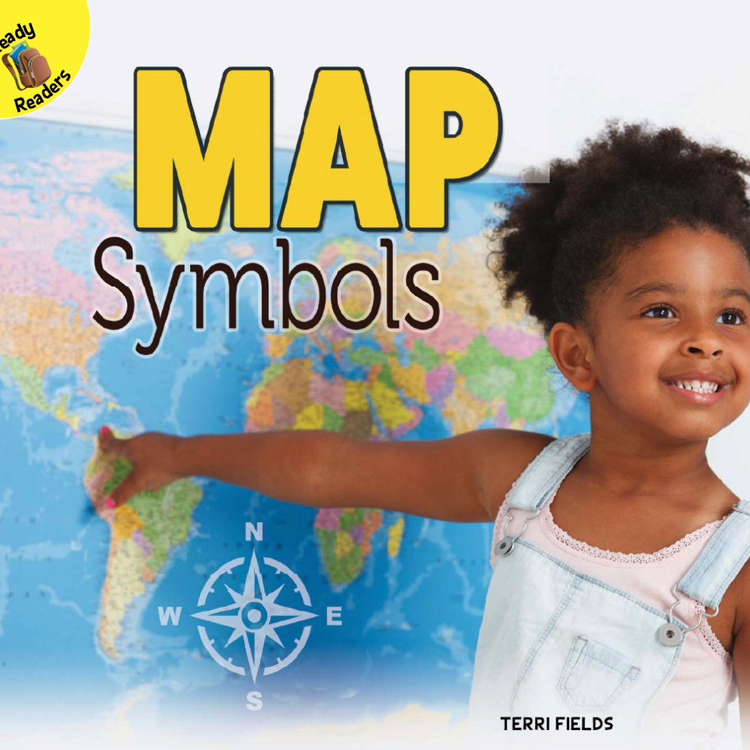 A book cover showing a smiling young child pointing at a world map, with a compass rose symbol.