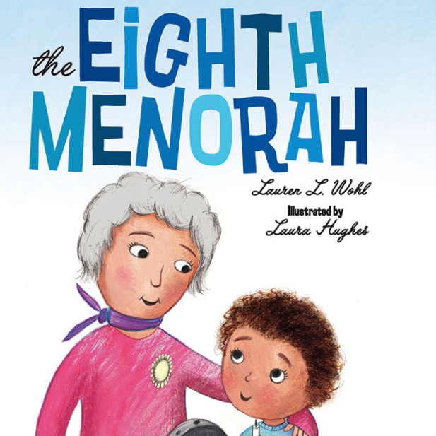A book cover showing a older adult with white hair and a younger, curly-haired child.