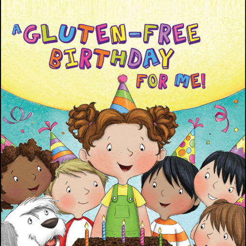 A book cover showing a girl with her friends about to blow out candles on a cake