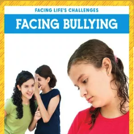 A book cover showing two girls whispering and laughing while a third girl watches sadly