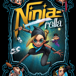 A book cover showing a girl in a ninja costume