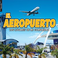 A book cover showing an airplane flying over an airport with palm trees.