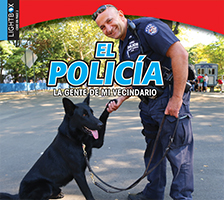 A book cover showing a police officer holding a dog's paw