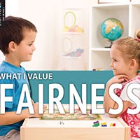 A book cover showing two kids look at each other and smile while sharing toys