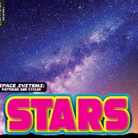 A book cover features a vibrant image of a star-filled night sky, showcasing the Milky Way galaxy in hues of blue, purple, and orange.
