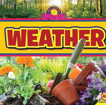 A book cover depicts gardening tools and small potted plants on soil, with a top border showing a sunlit forest in springtime.