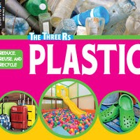 A book cover showing a ball pit, plastic shoes and plastic bottles
