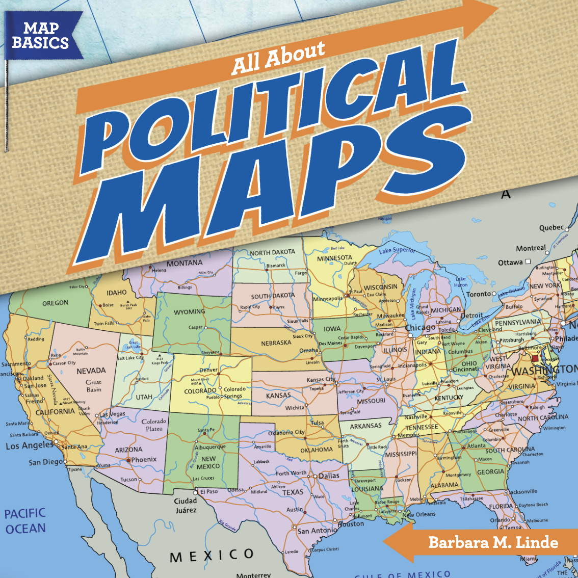 A book cover showing a political map of the United States
