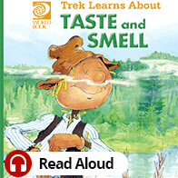 A book cover showing a cartoon drawing of a scarecrow smiling and putting his nose in the air.