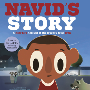 A book cover with a drawing of a boy from Iran