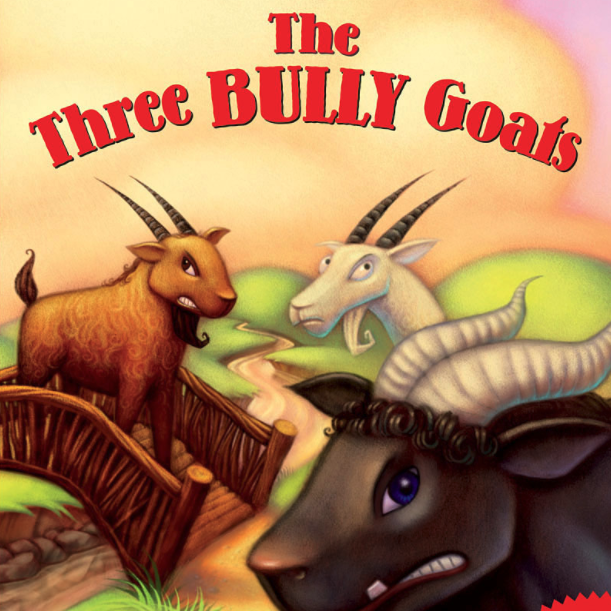 A book cover showing three goats with mean faces