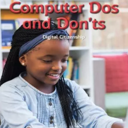 A book cover showing a girl using a computer.