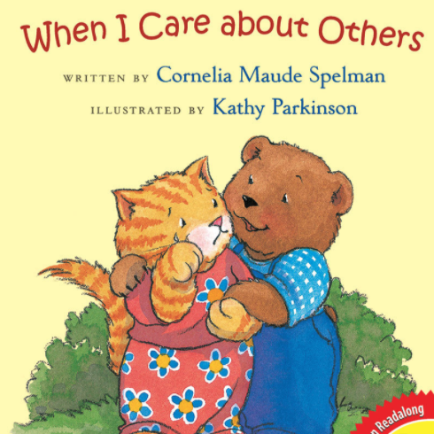 A book cover showing a drawing of two animals in clothes hugging.