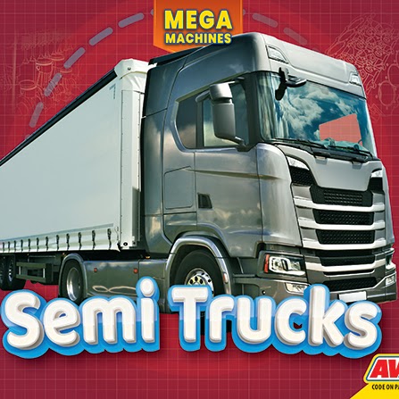 A book cover showing a gray semi-truck with a white trailer against a red background with faint technical drawings.