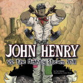 A book cover showing a large man holding tools with a desert mountain landscape behind
