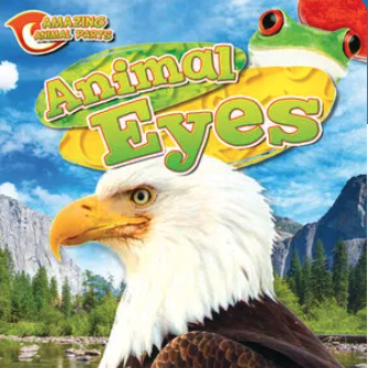 A book cover features a bald eagle in the foreground, with a frog visible at the top right, and a mountain and forest landscape in the background.