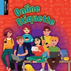 A book cover showing a group of friends smiling while looking at their phones