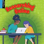 A book cover showing two people using a computer and taking notes