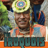 A book cover showing a man in traditional Iroquois dress