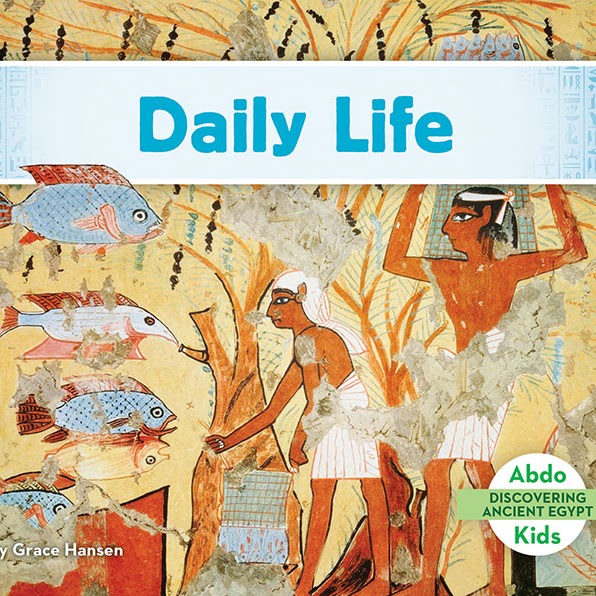 A book cover showing a mural depicting life in Ancient Egypt