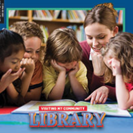 A book cover showing a group of kids reading with an adult