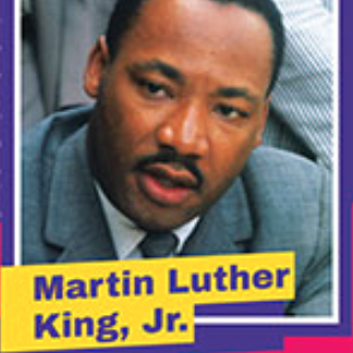 A book cover with a photo of Marin Luther King JR