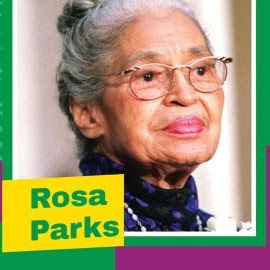 A book cover with a recent picture of Rosa Parks