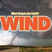 A book cover shows a powerful tornado funnel cloud extending from dark storm clouds towards a rural landscape with a long, straight road leading into the distance.