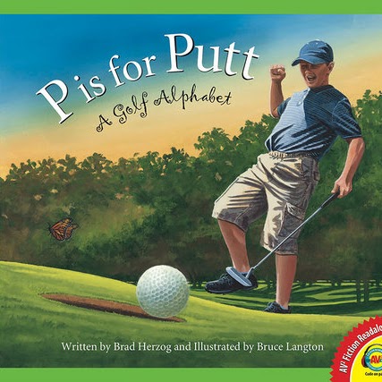 A book cover with an illustration of a person putting a golf ball