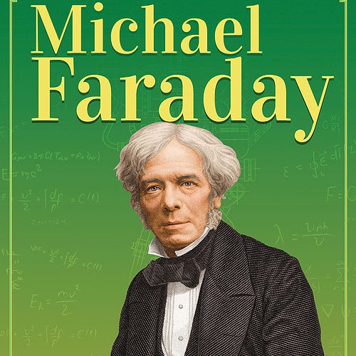 A book cover with an illustration of Michael Faraday