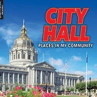 A book cover with a picture of a large city hall building in a major city