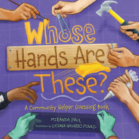 A book cover showing several hands using different tools including a hammer, icing decorator, painter, and others