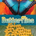 A book cover showing a blue butterfly and a pile of butterfly eggs