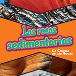 A book cover showing sedimentary rocks