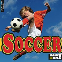 A book cover showing a young kid kicking a soccer ball