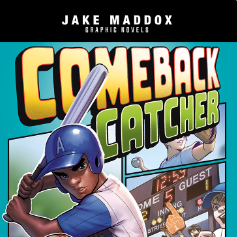 A book cover with an illustration of a baseball player about to swing a bat