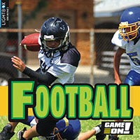 A book cover showing a picture of a football player holding a ball and running