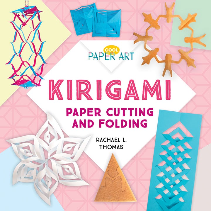 A book cover showing different cut out patterns and art