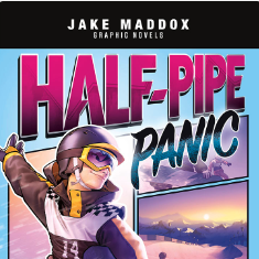 A book cover with a picture of a person snowboarding