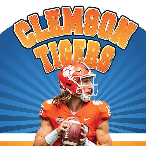 A book cover showing a Clemson football player