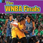 A book cover with a photo of two women playing basketball