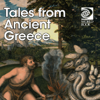 Book cover showing a person battling several snakes