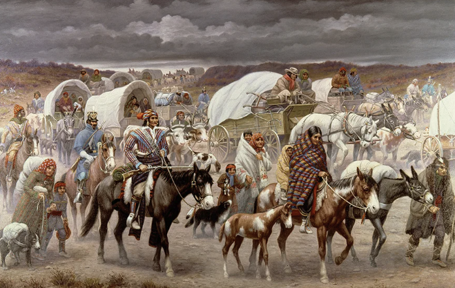 Painting depicting the Trail of Tears
