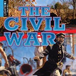 Book cover with paintings of battles from the Civil War