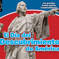 Book cover showing a statue of Columbus