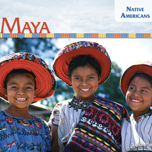 Book cover showing three children in traditional Mayan clothing