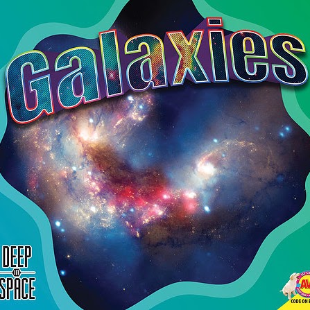 Book cover with an image of a galaxy with red, blue and yellow swirls