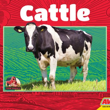 Book cover showing a black and white cow in a field